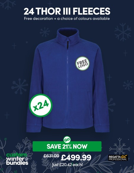 Bundle: 24 Regatta Thor III Fleeces with Free Logo