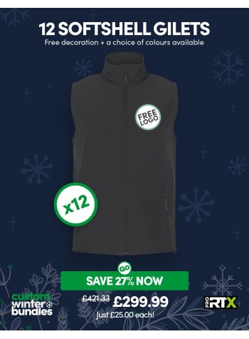 Bundle: 12 ProRTX 2-Layer Softshell Gilets with Free Logo