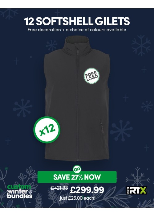Bundle: 12 ProRTX 2-Layer Softshell Gilets with...