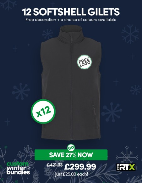 Bundle: 12 ProRTX 2-Layer Softshell Gilets with Free Logo