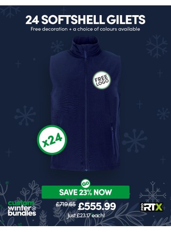 Bundle: 24 ProRTX 2-Layer Softshell Gilets with Free Logo