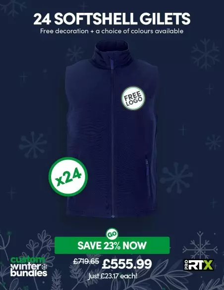Bundle: 24 ProRTX 2-Layer Softshell Gilets with Free Logo