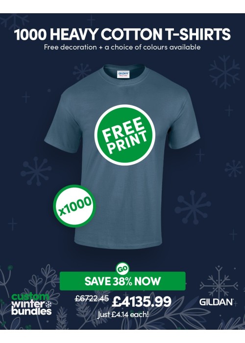 Bundle: 1000 x Heavy Cotton T-shirts with Free...