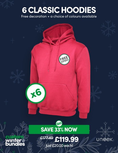 Bundle: 6 Classic Hoodies with Free Logo