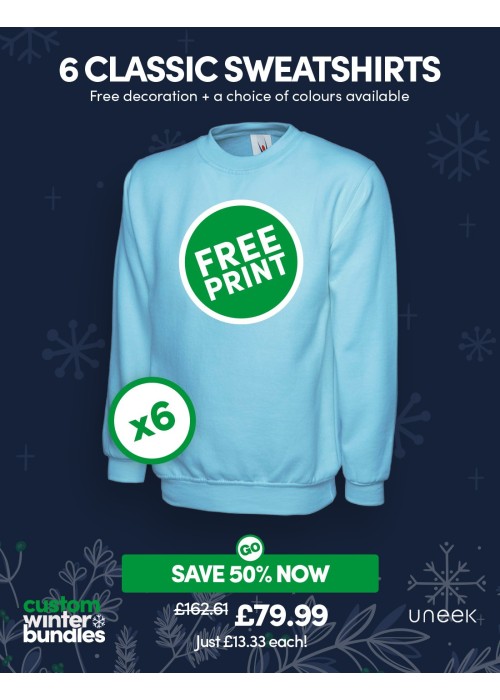 Bundle: 6 Classic Sweatshirts with Free Logo