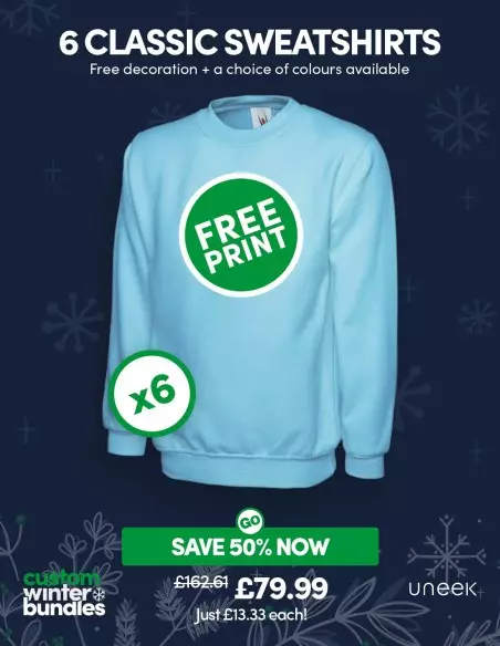 Bundle: 6 Classic Sweatshirts with Free Logo