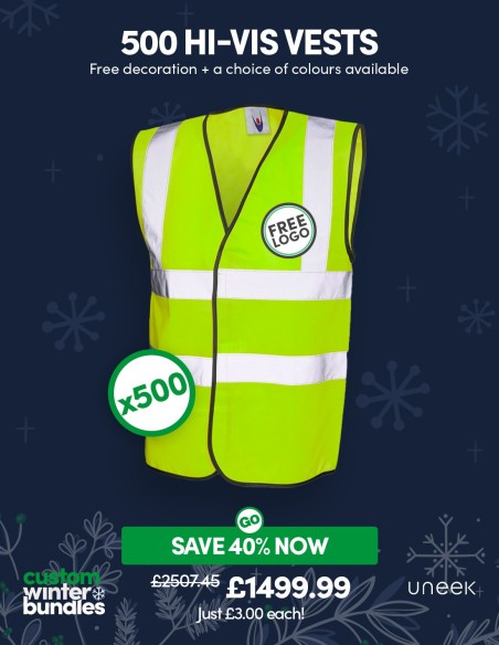 Bundle: 500 Hi-Vis Vests with Free Logo