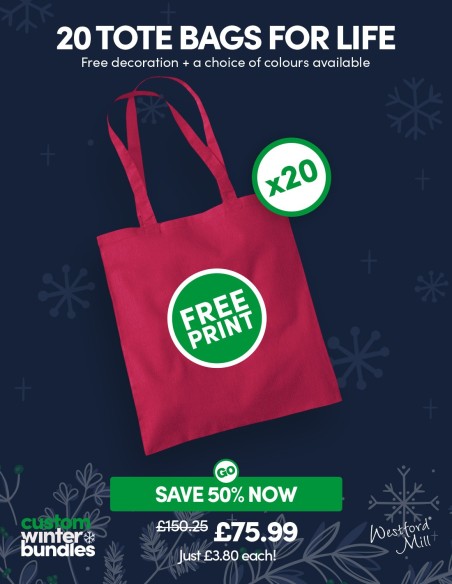 Bundle: 20 x Tote Bag For Life with Free Printing