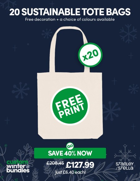 Bundle: 20 x Sustainable Tote Bag with Free Printing