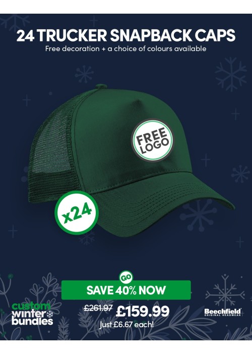 Bundle: 24 x Snapback Trucker Baseball Cap with...