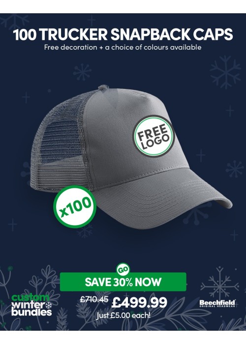 Bundle: 100 x Snapback Trucker Baseball Cap...