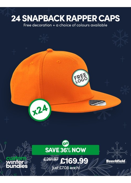 Bundle: 24 x 5-Panel Snapback Rapper Cap with...