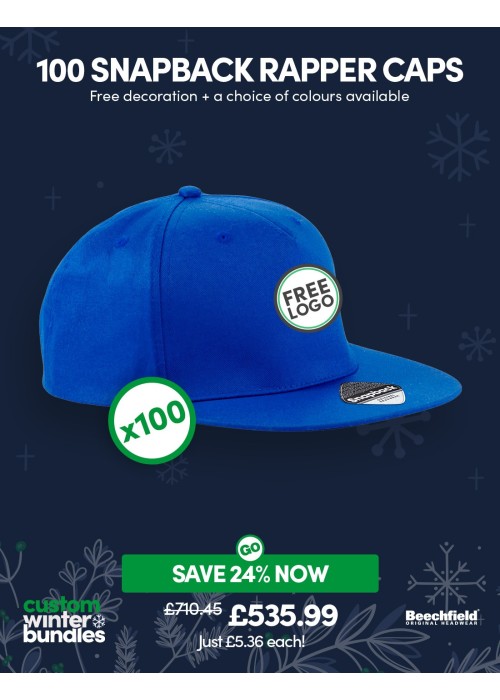 Bundle: 100 x 5-Panel Snapback Rapper with FREE...