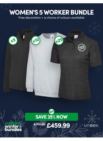 Women's 5 Worker Bundle with Free Logos