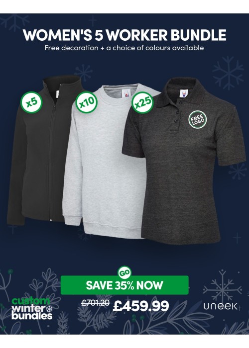 Women's 5 Worker Bundle with Free Logos