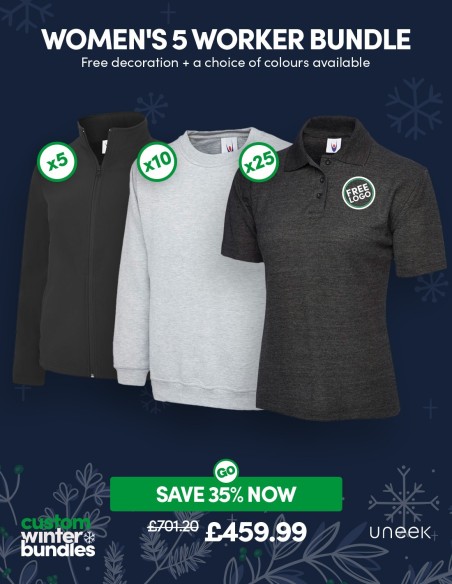 Women's 5 Worker Bundle with Free Logos