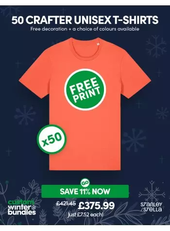 Bundle: 50 x Crafter Unisex T-shirt with Free Printing