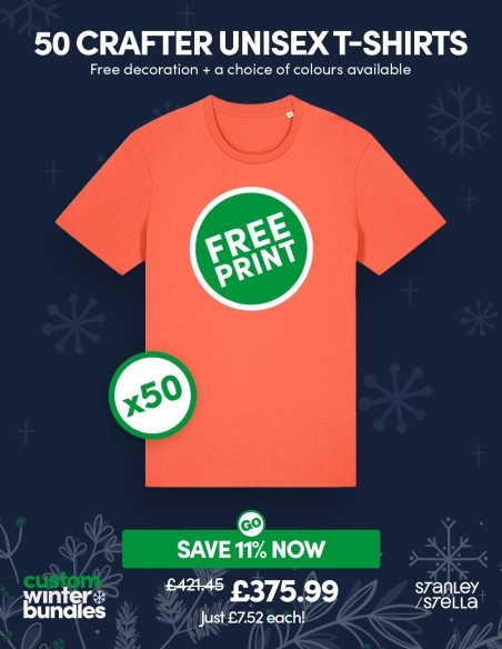 Bundle: 50 x Crafter Unisex T-Shirt with Free Printing