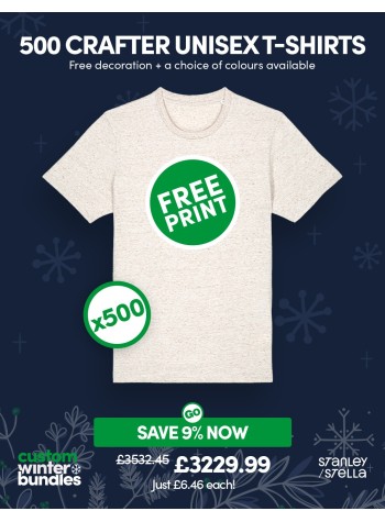 Bundle: 500 x Crafter Unisex T-Shirt with Free Printing