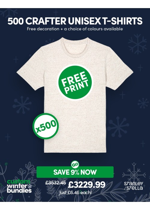 Bundle: 500 x Crafter Unisex T-Shirt with Free...