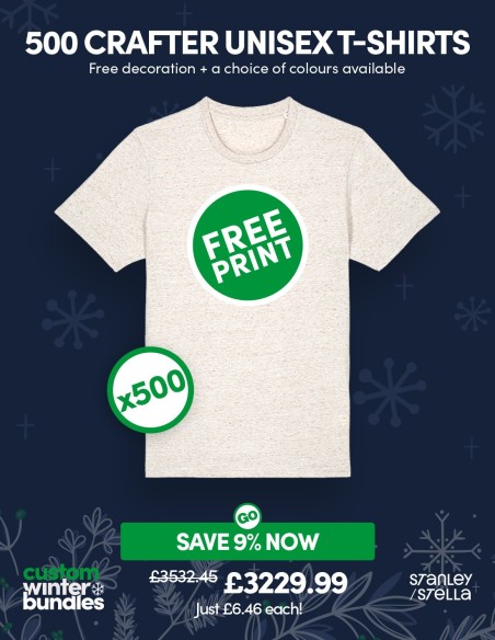 Bundle: 500 x Crafter Unisex T-Shirt with Free Printing