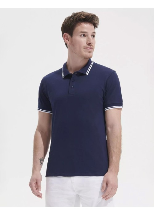 SOL'S Pasadena Tipped Cotton Piqué Polo Shirt