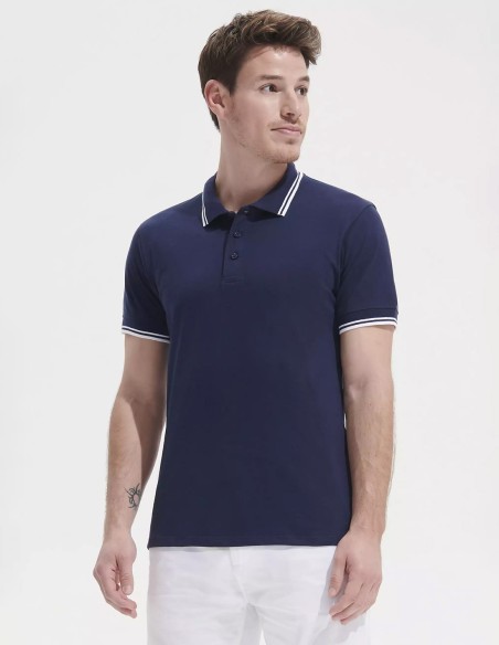 SOL'S Pasadena Tipped Cotton Piqué Polo Shirt