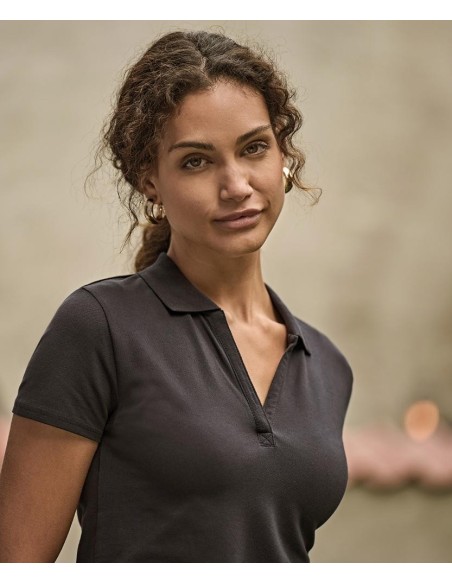 Tee Jays Women’s Luxury Stretch V-Neck Polo (1409)