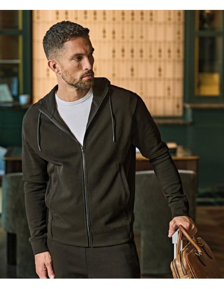 Tee Jays Ribbed Interlock Hooded Full-Zip (5508)