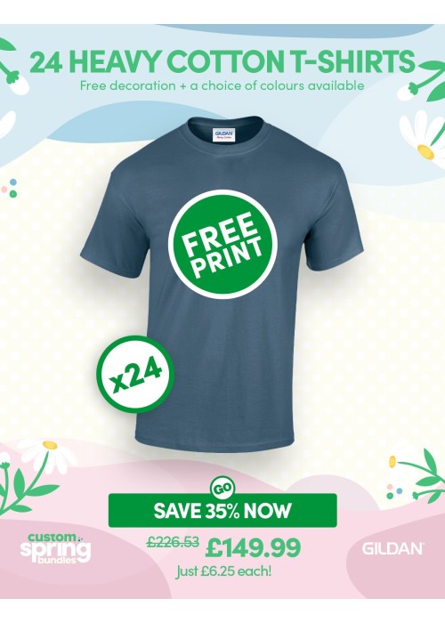 Bundle: 24 Heavy Cotton T-Shirts with Free...
