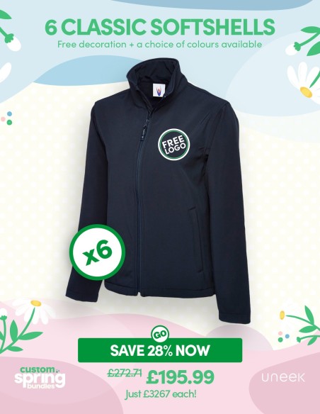 Bundle: 6 Classic Softshell Jackets with Free Logo