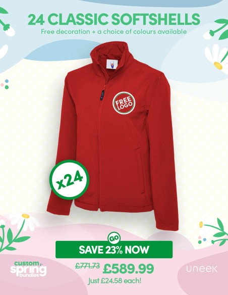 Bundle: 24 Classic Softshell Jackets with Free Logo