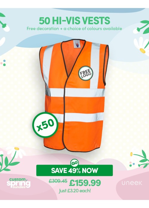 Bundle: 50 Hi-Vis Vests with Free Logo