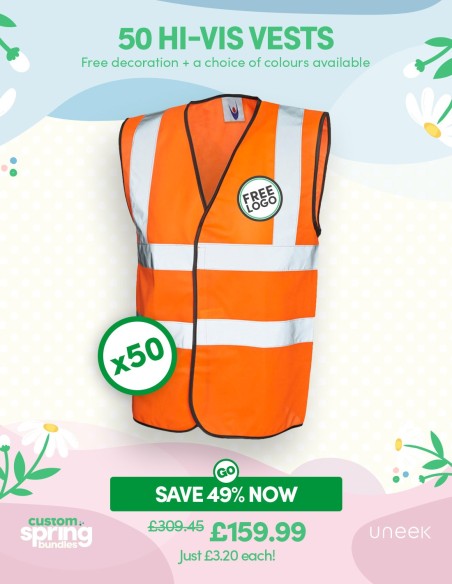 Bundle: 50 Hi-Vis Vests with Free Logo