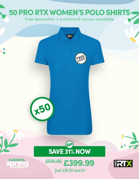 Bundle: 50 Pro RTX Women's Polo Shirts