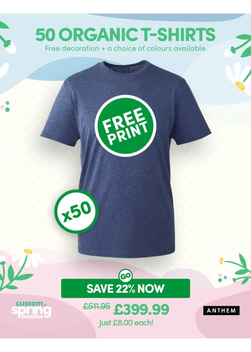 Bundle: 50 Anthem Organic T-Shirts with Free...