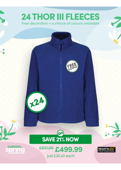 Bundle: 24 Regatta Thor III Fleeces with Free Logo