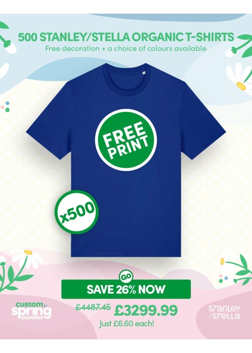 Bundle: 500 x Stanley/Stella Organic T-Shirts...