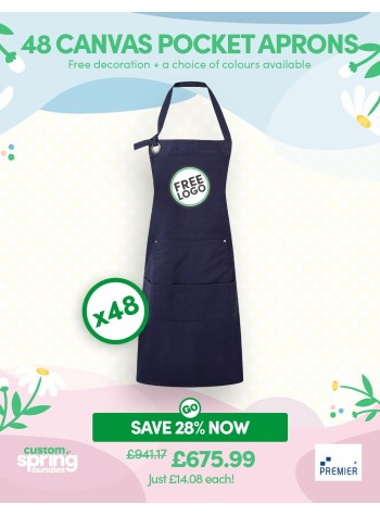 A bundle containing 48 of these top-selling Premier calibre heavy cotton canvas pocket aprons