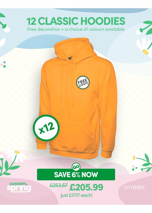 Bundle: 12 Classic Hoodies with Free Logo