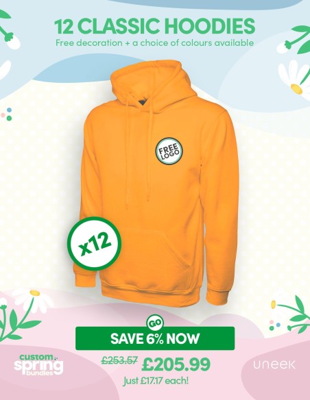 Bundle: 12 Classic Hoodies with Free Logo