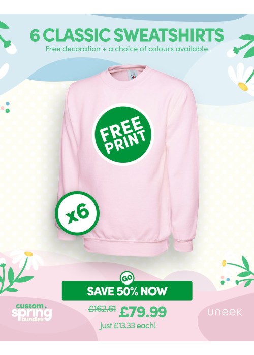 Bundle: 6 Classic Sweatshirts with Free Logo
