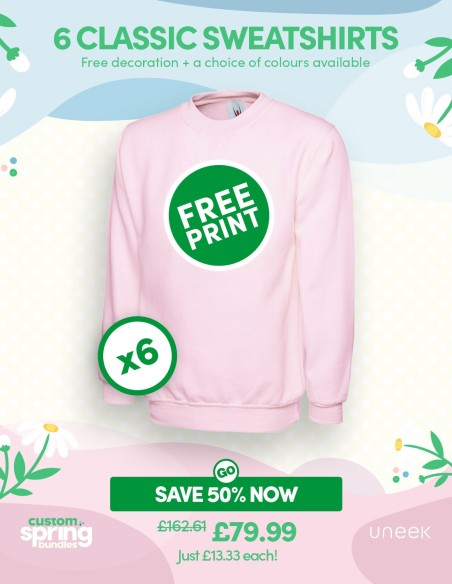 Bundle: 6 Classic Sweatshirts with Free Logo
