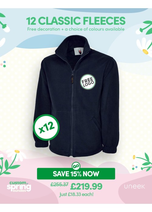 Bundle: 12 Classic Full Zip Fleece Jackets with...