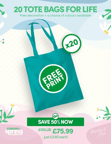 Bundle: 20 x Tote Bag For Life with Free Printing