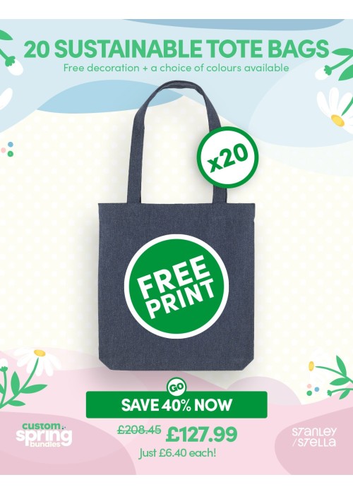 Bundle: 20 x Sustainable Tote Bag with Free...