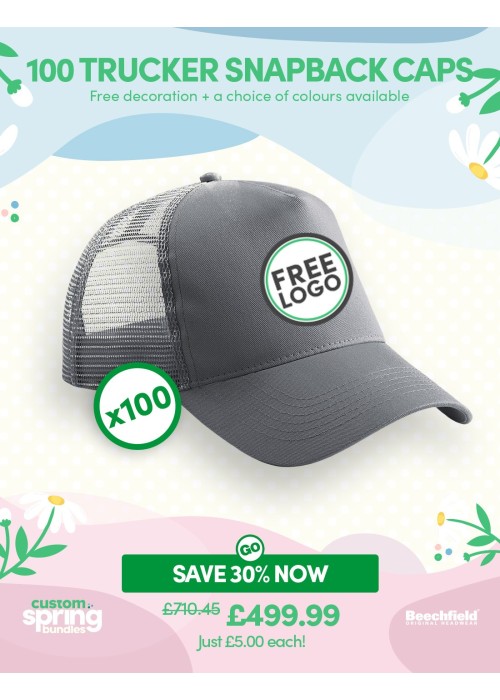 Bundle: 100 x Snapback Trucker Baseball Cap...