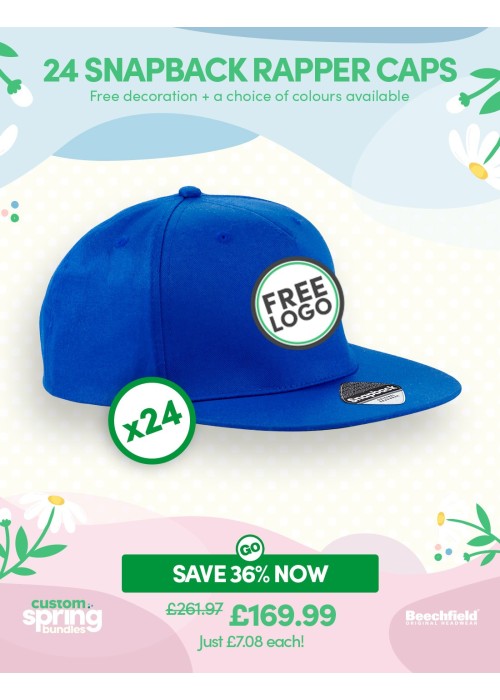 Bundle: 24 x 5-Panel Snapback Rapper Cap with...