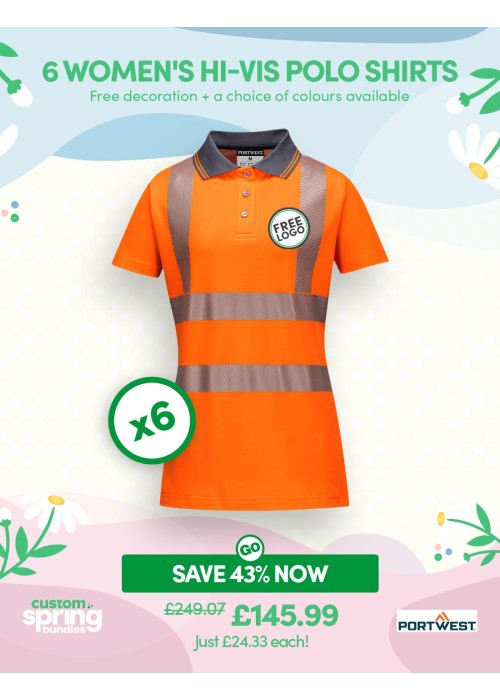 Bundle: 6 x Portwest Women's Hi-Vis Polo Shirts...