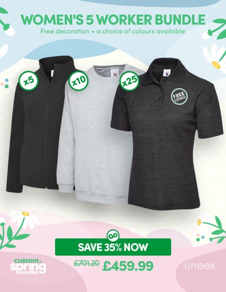 Women's 5 Worker Bundle with Free Logos